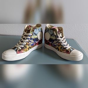 Converse Chuck Taylor All Star Lux Hi Top Floral Hidden Heel Wedge 547195C (7.5)
